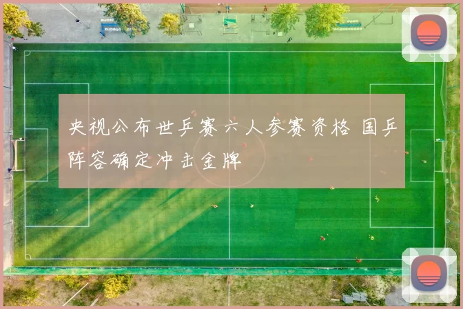 央视公布世乒赛六人参赛资格 国乒阵容确定冲击金牌